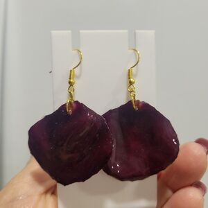Elegant Purple Earrings with Gold Accents